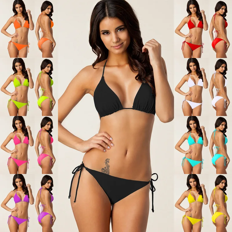 2021 Bikini Multiple Color Good Quality Bikini Swimsuit hot style Hot Size Swimsuit Sexy Backless Adjustable Swimsuit Set