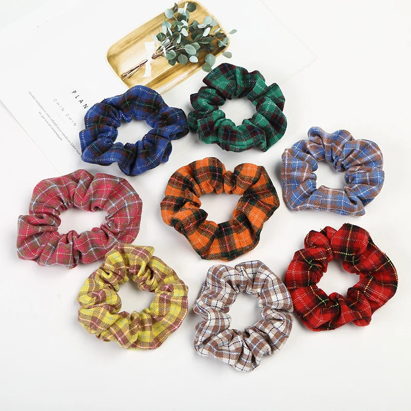 

Large Intestine Hair Ring Laser Head Rope Monochrome Lattice Flashing Girls Headwear Can Be Customized