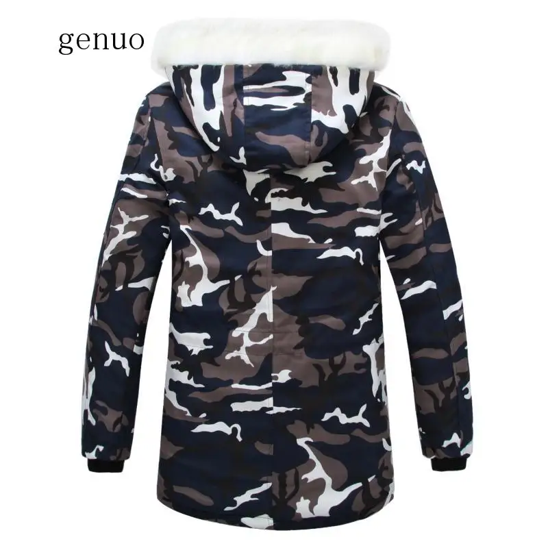Брендовая новая камуфляжная куртка для мужчин и женщин зимняя с меховым