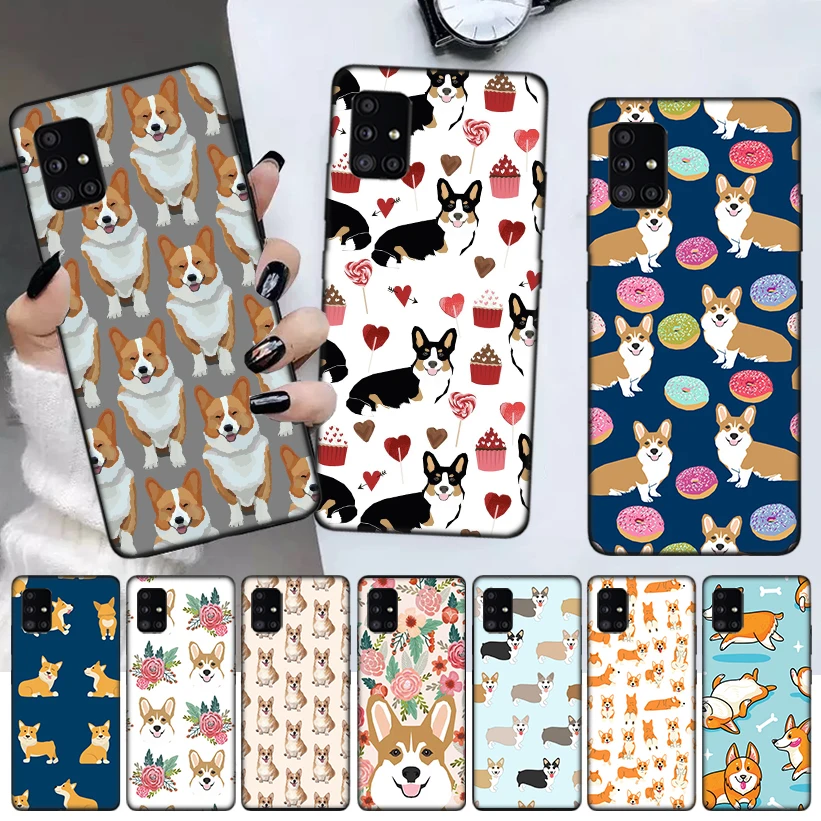 

Cartoon Corgi Dog Phone Case For Samsung Galaxy A52 A51 A71 A72 A12 A22 A32 A42 A21S A31 A41 A02S A11 A01 A91 Cover Coque Funda