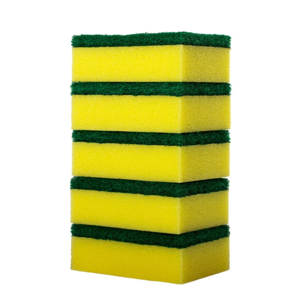 

20pcs Sponge Scouring Pads Dishwashing Sponge Kitchen Cleaning Wash Pot Brushes(Yellow+Green)