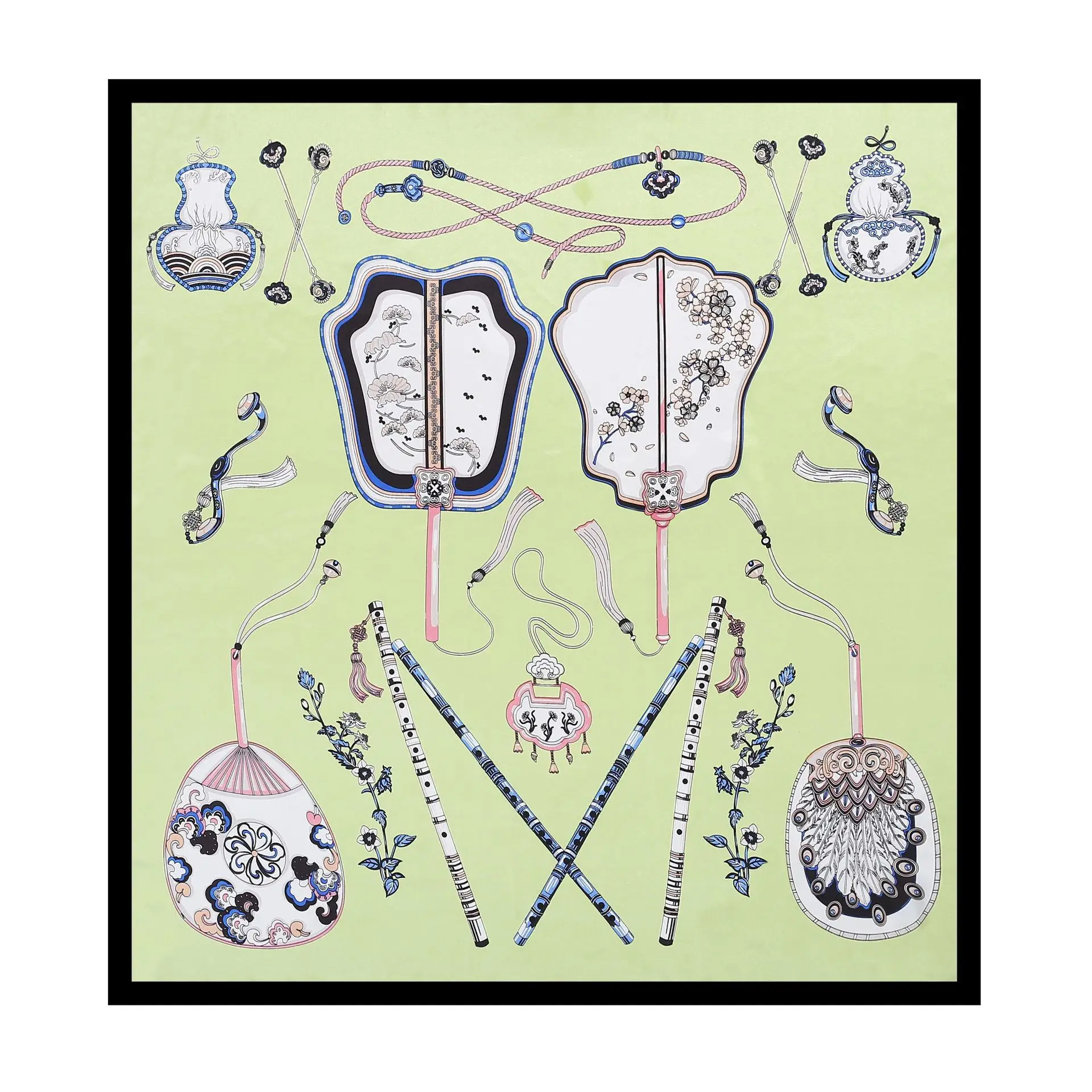 

Luxury Kerchief Bandana Head Scarf For Women Fashion Print Silk Satin Hair Scarfs Female 90*90cm Square Shawl Scarves For Ladies