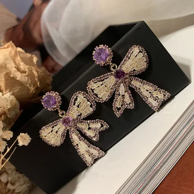 

Butterfly Earrings S925 Silver Needle Sweet Zircon Earrings Jewelry For Elegant Women European And The United States 2021 Style