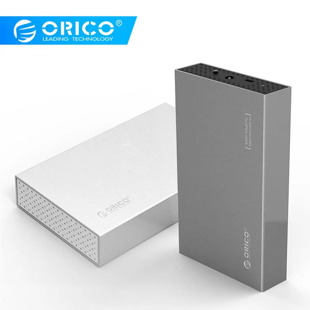ORICO 3,5 ''HDD корпус USB3.1 type-C Hdd адаптер для samsung коробка для жесткого диска 10 ТБ макс Внешний HDD Чехол(серебристый