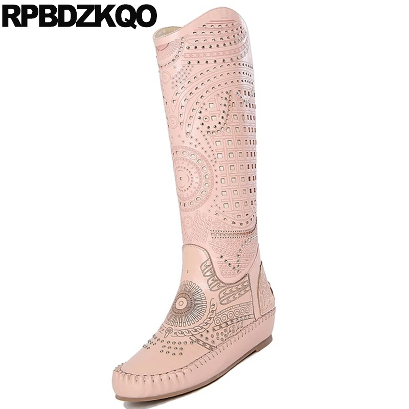 Розовый Скрытая осень 2021 натуральная кожа с вырезами ботинки на меху круглый