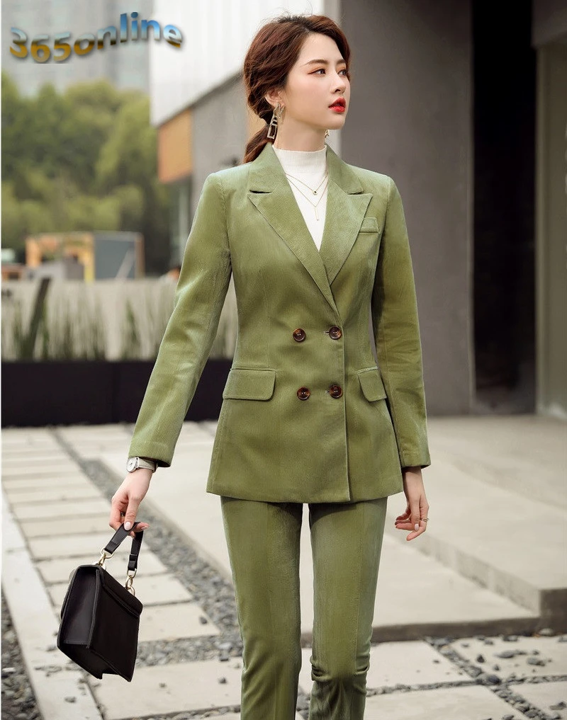 Высокое качество ткани Осень Зима Формальные Деловые костюмы со штанами и