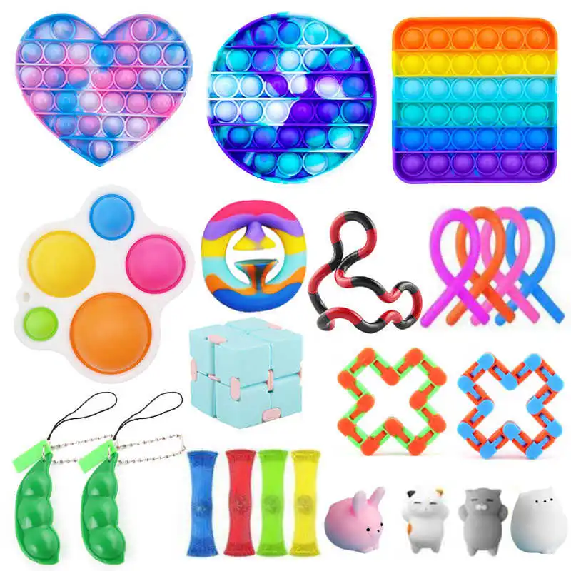

Fidget stress toys set ropes relief package present for adults figet sensory squishy stress relief