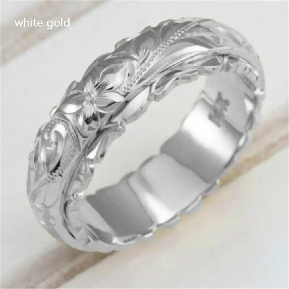 Simple Carved Rose Ring For Women Female Cute Finger Rings Romantic Birthday Gift Girlfriend Fashion Zircon Stone Jewelry | Украшения и