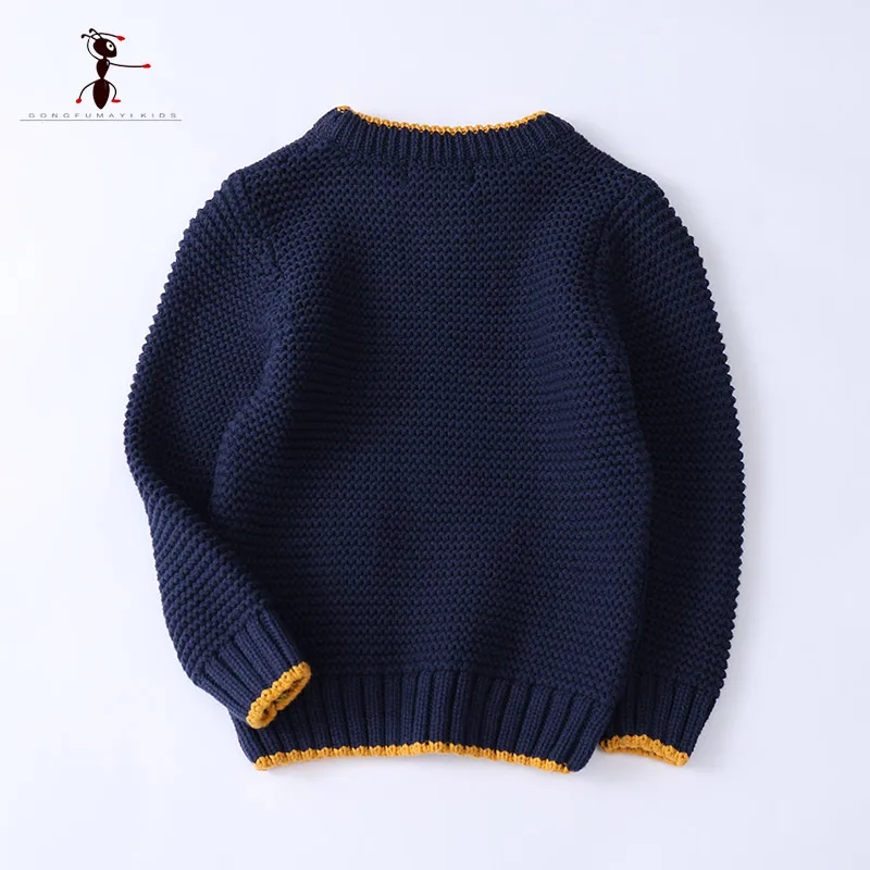 Новинка 2019 осенний свитер с круглым вырезом для мальчиков детская трикотажная