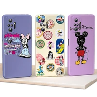 phone case for xiaomi redmi note 10s 10t 10 9t 9 9s 8t 8 7 pro max 5g cute mickey mouse fashion liquid silicone soft cover