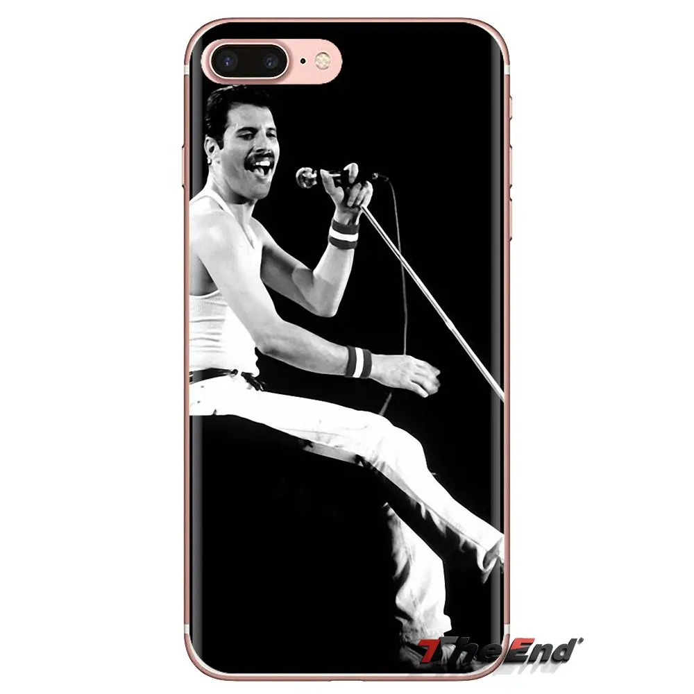 For Samsung Galaxy S3 S4 S5 Mini S6 S7 Edge S8 S9 S10 Plus Note 3 4 5 8 9 Soft Transparent Shell Case Freddie Mercury Queen band |
