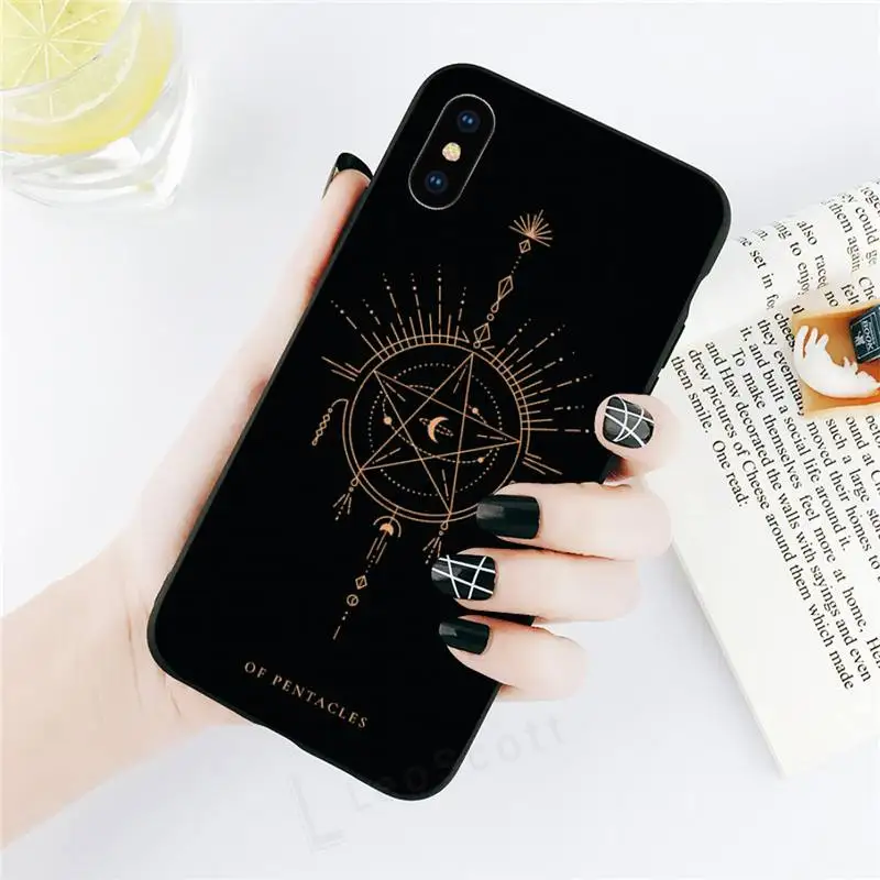 

Tarot Cards black gold art Phone Case for iPhone 11 12 pro XS MAX 8 7 6 6S Plus X 5S SE 2020 XR