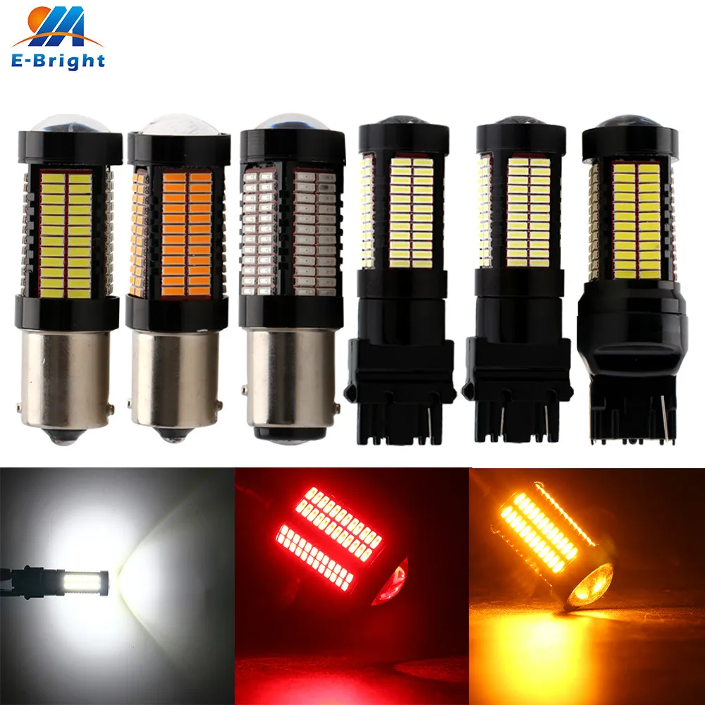 2 шт. Автомобильные светодиодные ламсветильник 12 В 4014 106 SMD 1156 1157 3156 3157 7440 7443|car
