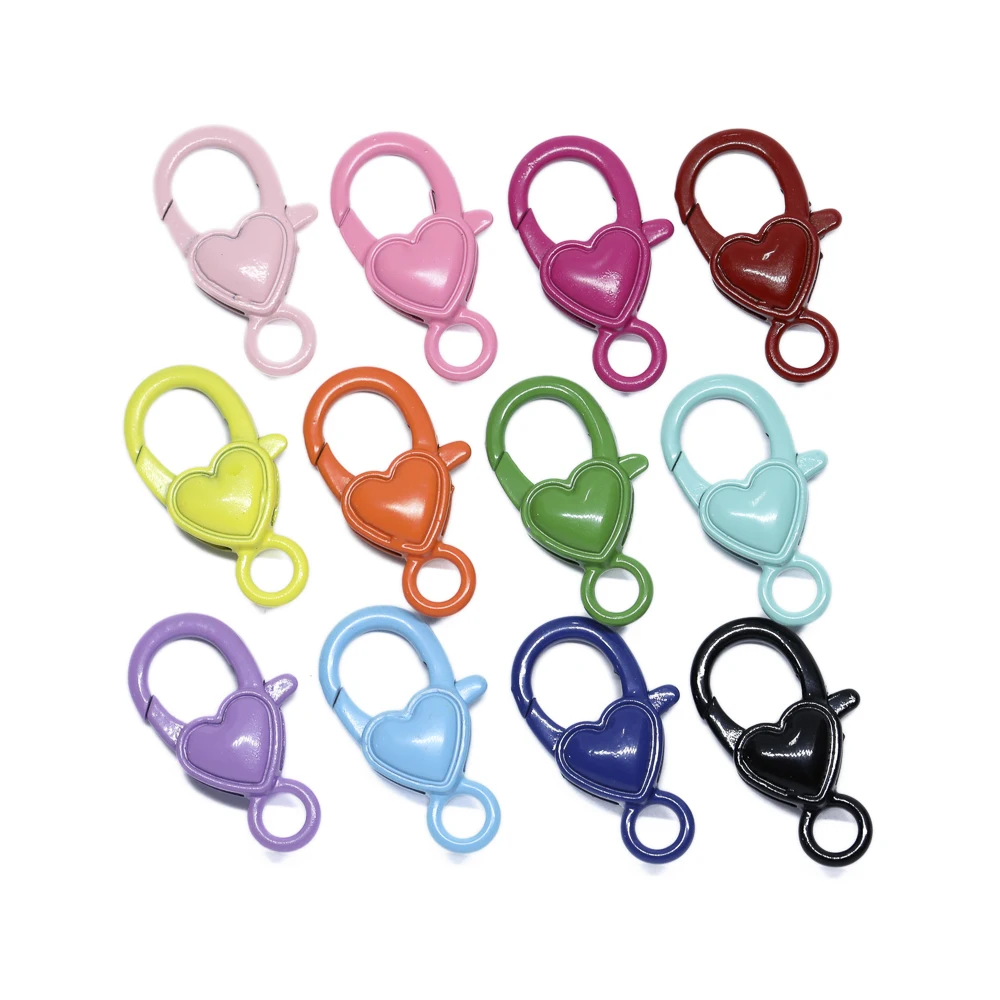 

Металлические застежки-карабины в форме сердца, 26 х14 мм, 10 шт.