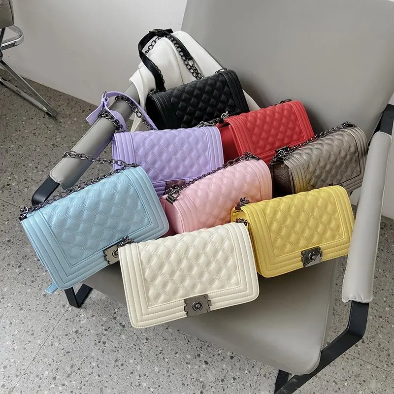 

Luxury Velvet+Leather Handbags and Purses Designer Crossbody Bags For Women 2020 New Famous Brand Lattice Small Sholder Bag Sac