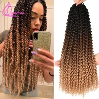 passion twist crochet hair 14 18 22inch long water wave ombre braiding hair extensions synthetic curly braids 22strandspack