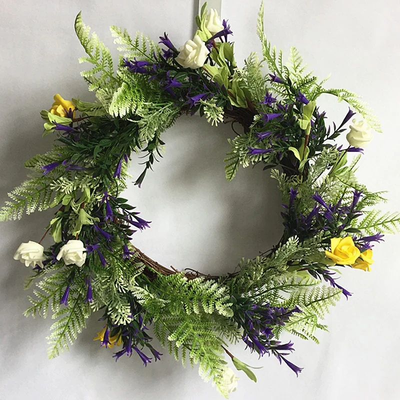 Искусственный венок 18 дюймов вечнозеленый новая мода для дома сада двери стены