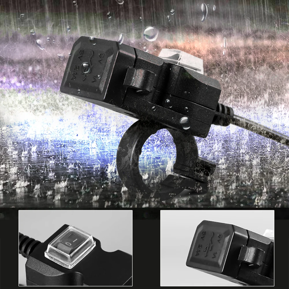 

12-24 в двойной USB держатель для зарядного устройства на руль мотоцикла