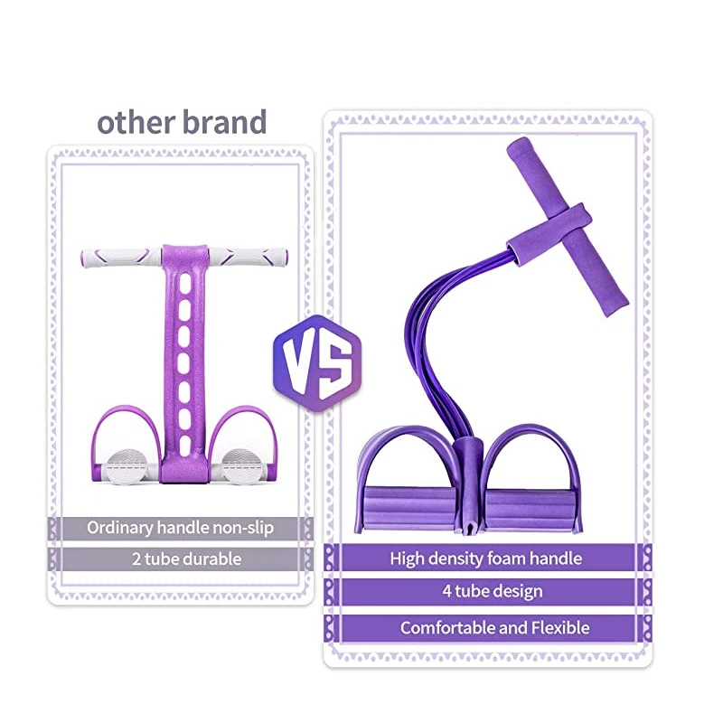 Эластичная веревка для фитнеса оборудование 4 трубки из натурального