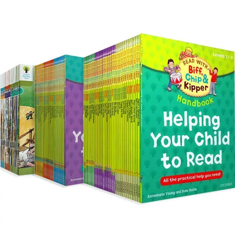 1 set 98 books 1-9 level Oxford reading tree Richer reading learing Helping Child to read Phonics English story Picture book