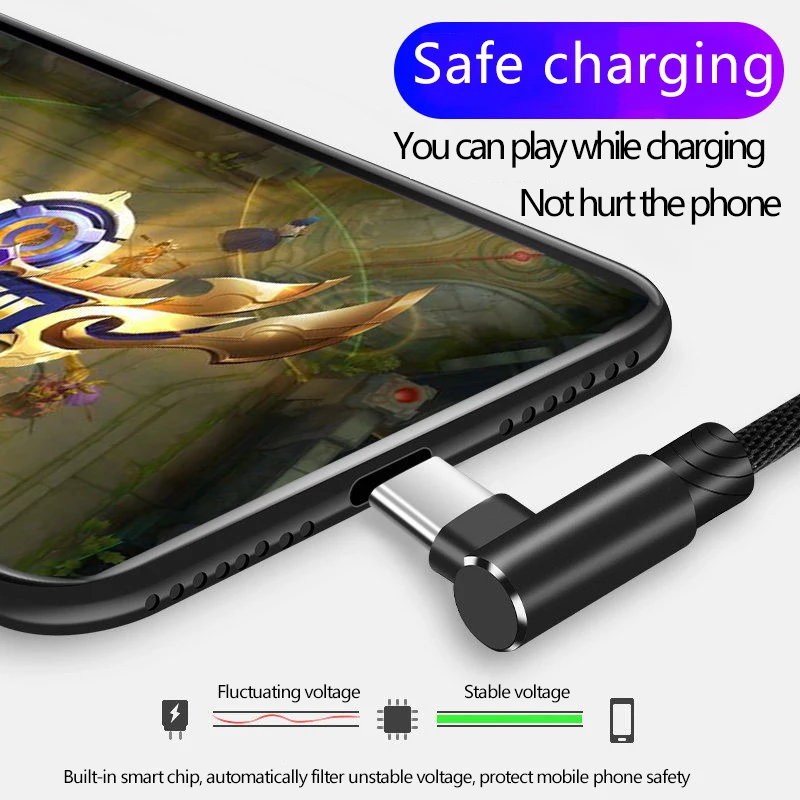 

5A USB Fast Charging Cable For Xiaomi Redmi Note 7 8 Pro 8A 6a Type c Cable For Huawei P40 P30 Lite Pro Type C 90 Degree Cable