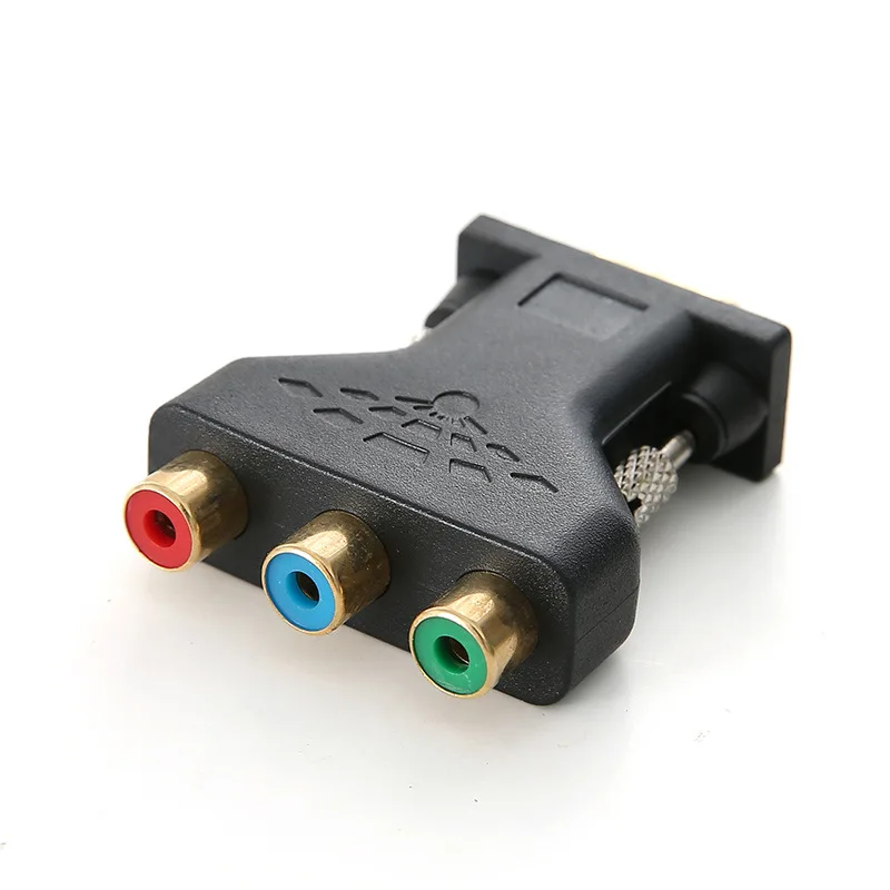 New Arrival VGA RCA Adapter 3RCA Video Female To HD 15 Pin VGA Converter Style Component Video Jack Adapter
