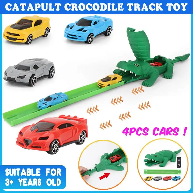 

Игрушечная железная дорога, игрушечный автомобиль крокодил, игрушечный автомобиль с автоматической инерцией, Игрушечный трек, набор для де...