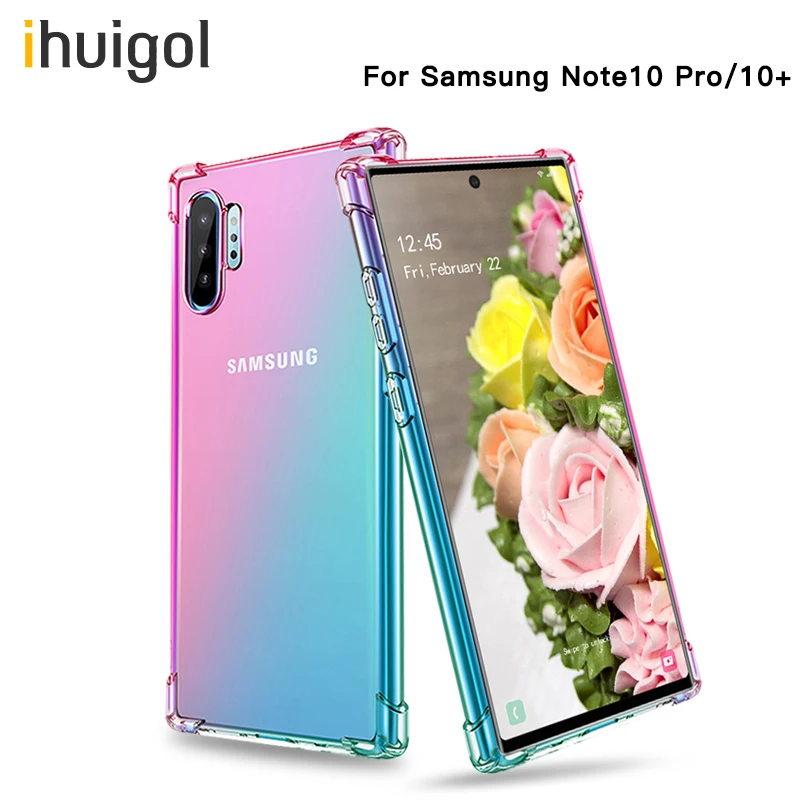 

ihuigol TPU Soft Ultra-thin For Samsung Galaxy Note 10 10+ Capa Luxury Colorful Case For Samsung Galaxy Note 10 Plus Back Cover