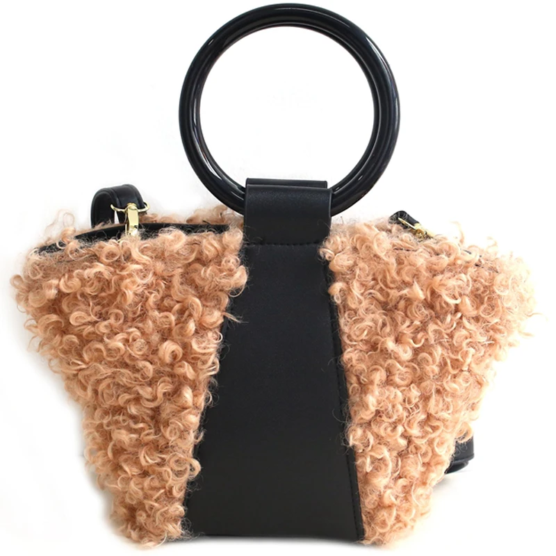 

Crossbody Designer Faux Fur Small Soft Bags 2021 Winter Trend Hand Bag Women's Branded Trending Luxury Shoulder Handbags