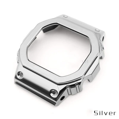 Sliver Bezel Ремешки для наручных часов из нержавеющей стали, Ремешки для наручных часов, Ремешки для наручных часов, браслет для DW5600 GMW5610 GW5000, Прямая поставка - Цвет ремешка: Sliver Bezel