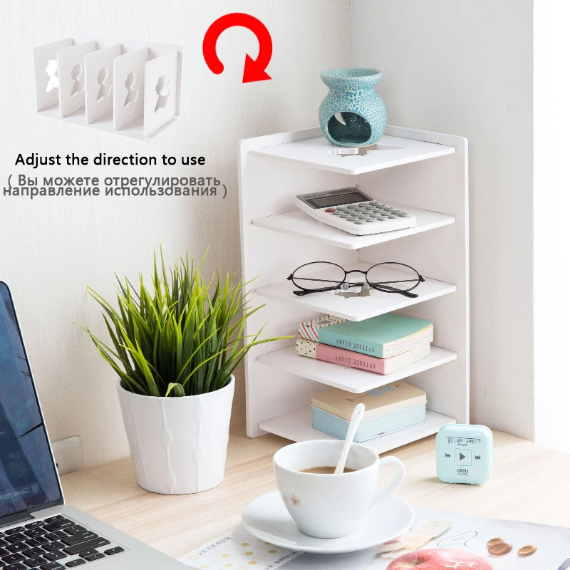 Поворотный держатель для книг 4 слоя винтажная Подставка офисный Настольный