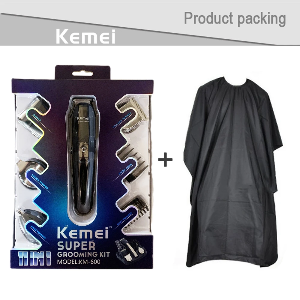 KM-600 Haircut cloth Kemei 11 в 1 многофункциональная машинка для стрижки волос профессиональный триммер для волос Электрический триммер для бороды машинка для стрижки волос тример резак 5 - Цвет: KM-600 Haircut cloth