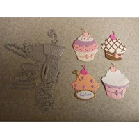 14ps cute delicious cake cup metal cutting dies for diy scrapbooking embossing paper card photo album making craft 2019 new