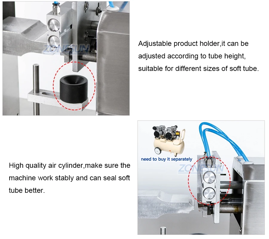 Máquina ultrasónica de sellado de tubos de plástico ZONESUN QDFM-125 