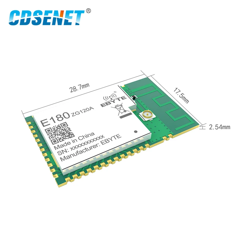 

CDSENET 2,4 ГГц ZigBee 3,0 модуль печатной платы IPEX 32-битный ARM Cortex -M4 PA EFR32MG1B чип 20 дБм IO порт E180-ZG120A