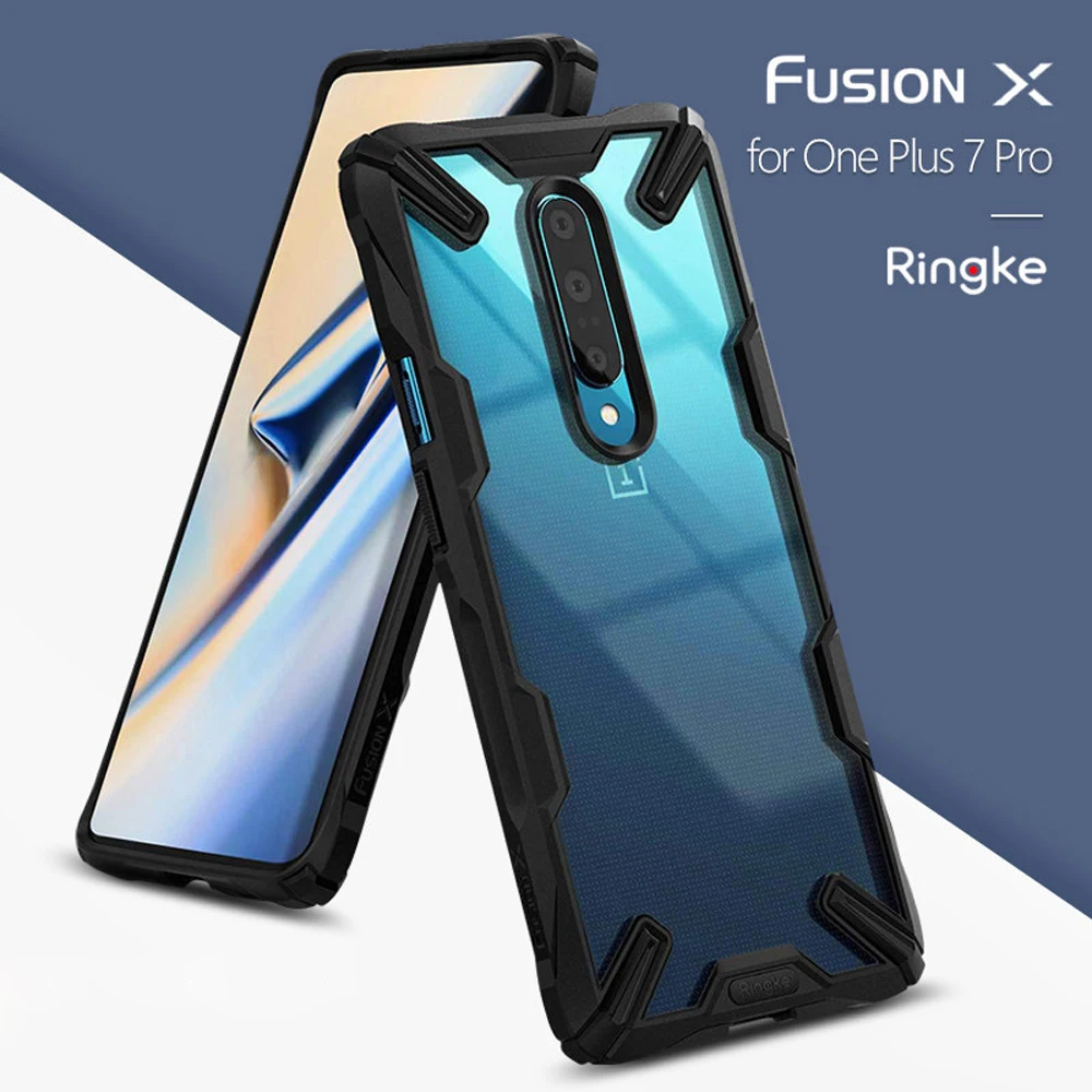 Двухслойный чехол Ringke Fusion для Oneplus 7 Pro прозрачная задняя крышка из поликарбоната