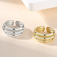 hot sale striped female open ring original 925 sterling silver rings for women fashion personality cool luxury jewelry for women