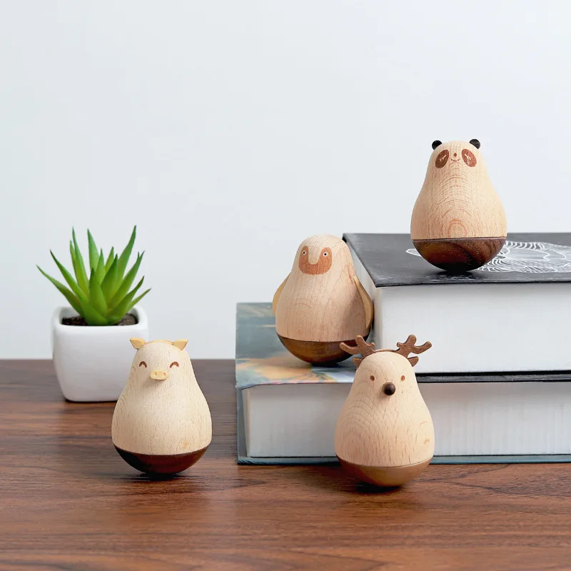 Оригинальность дерево мультфильм животное тумблер спальня стол Гостиная