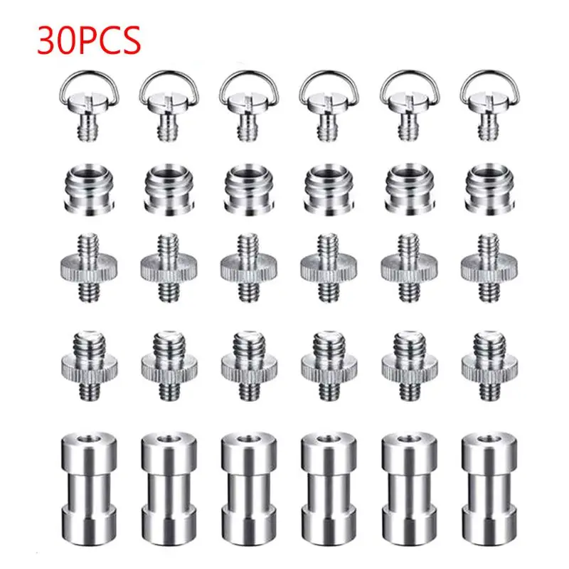 

1 комплект преобразователей винтов с резьбой 1/4 дюйма, 3/8 дюйма, винт с D-образным кольцом переходник для винта штатива для камеры/штатива/мон...