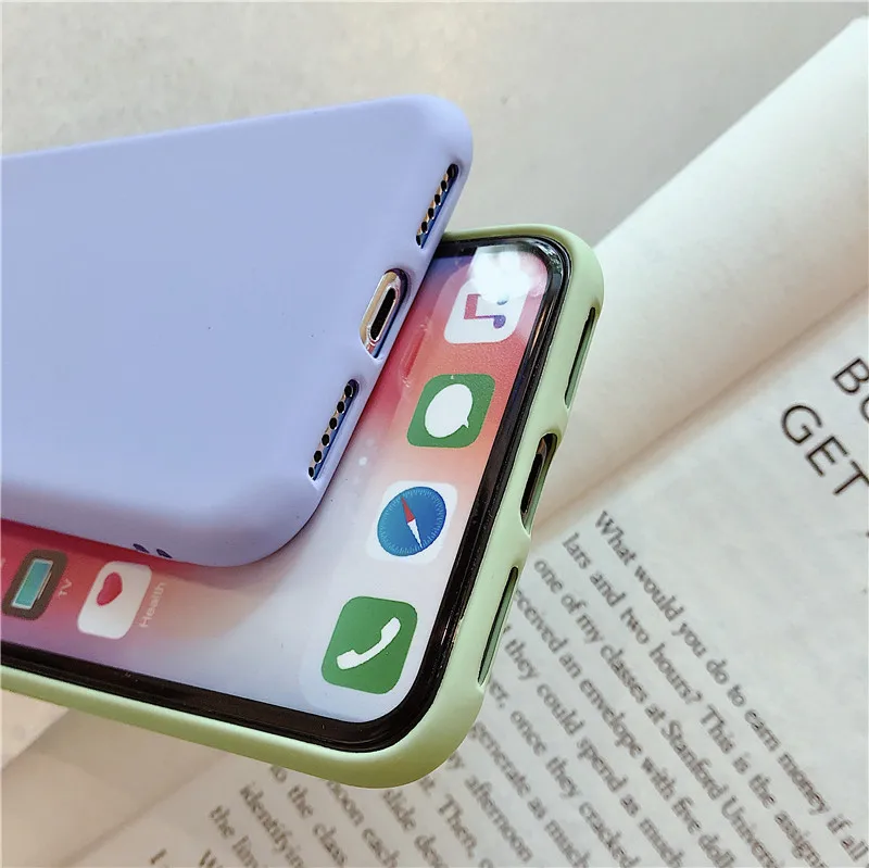 Карамельный Цвет Мягкий силиконовый чехол для iPhone X XS XR MAX 6 6S 7 8 Plus Чехлы 8plus