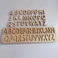 natural wooden alphabet puzzle letters abc puzzle board early educational toys