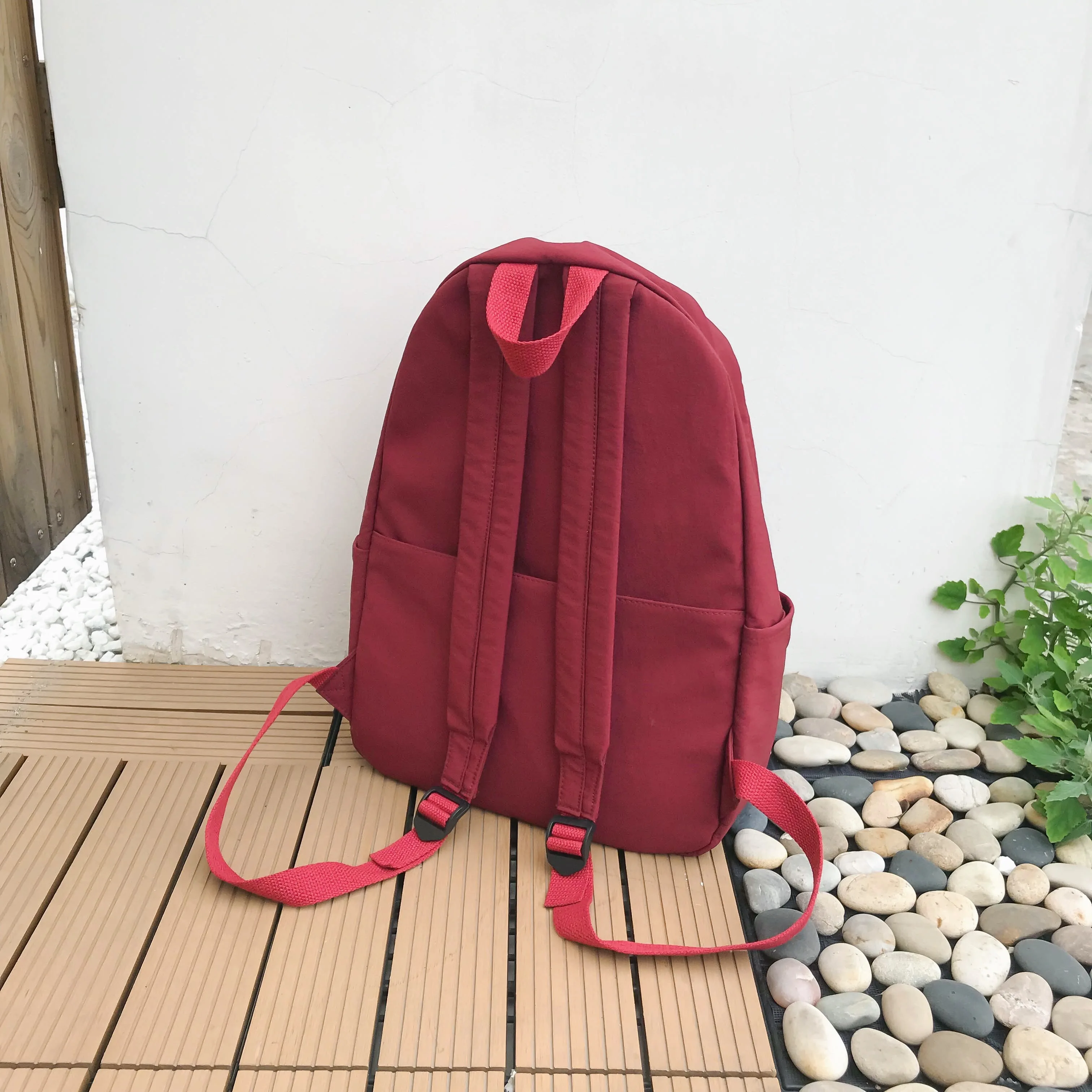 2020 New Women's Five-color Student Waterproof Nylon Backpack Multi-Pocket Canvas Travel Backpack Girl Bag