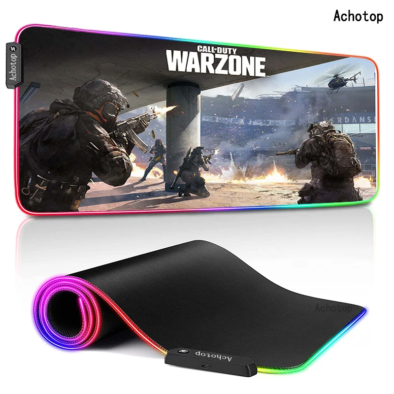 

RGB Warzone игровой коврик для мыши, компьютерный коврик для мыши, большой коврик для мыши XL, игровой коврик для мыши, настольный игровой коврик д...