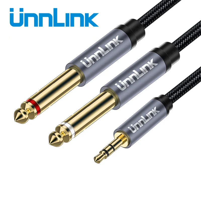 Аудиокабель Unnlink TRS 3 5 мм до 6 35 1/4 дюйма двойной аудиокабель R/L стереоразъем Папа