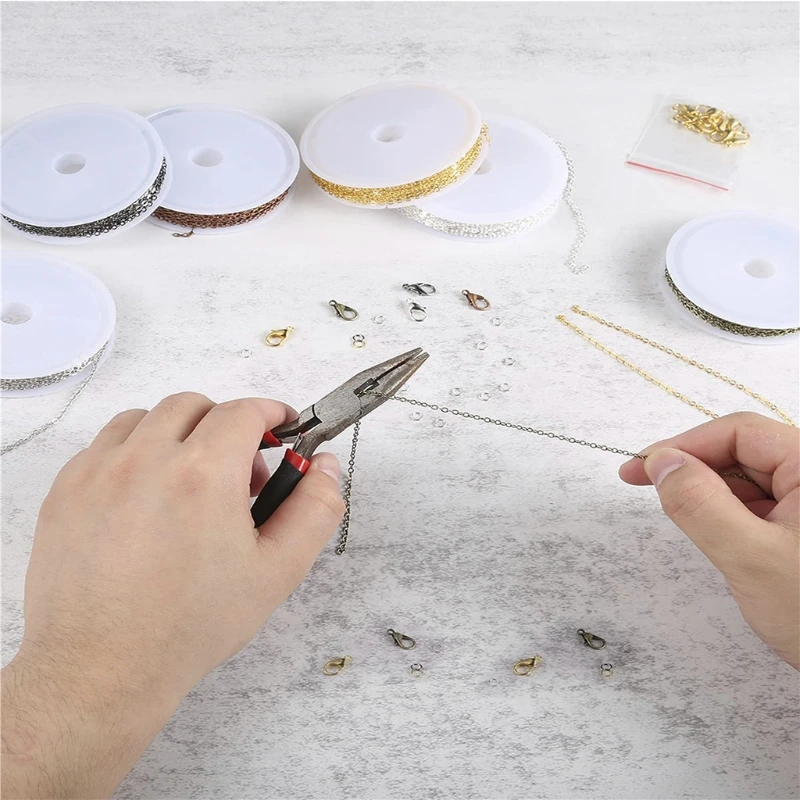 

6-color Combination Alloy Chains DIY Bracelet Necklace Jewelry Making Material