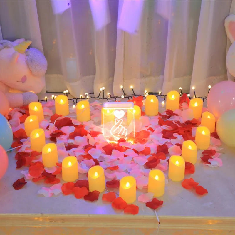 Гирлянды для свечей теплый белый беспламенный светодиодный светильник