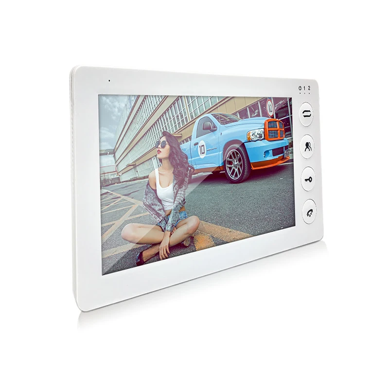 DragonsView 4 Units Apartment Intercom 7'' Wired Video Door Phone Monitors 1200TVL RFID Doorbell IR Night For Home Security |