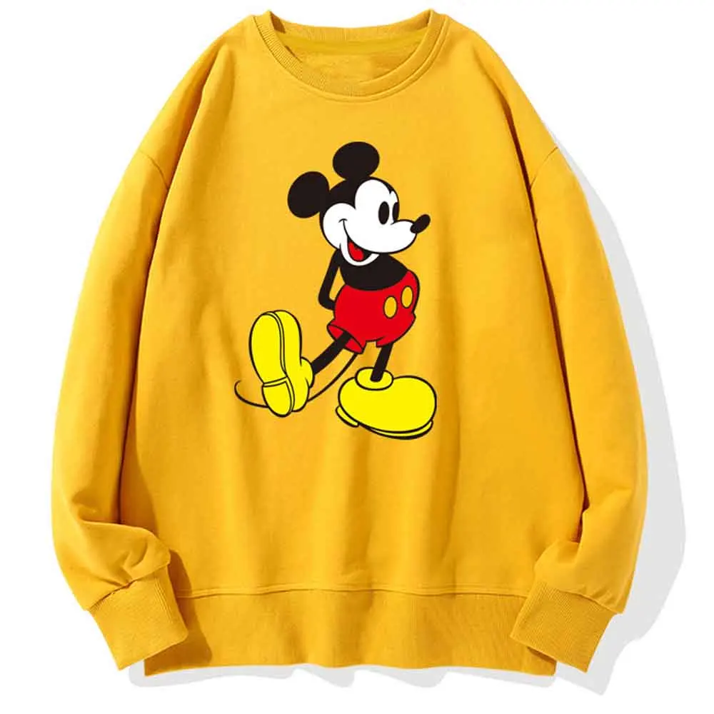 Стильный пуловер с круглым вырезом и принтом Микки Мауса Диснея для пары унисекс