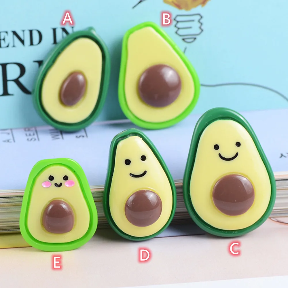 

Green Flat Back Resin Cabochon Kawaii Fruit Avocado Figure DIY Hair Bows Center Accessories 20pcs Scrapbooking Decoration Craft
