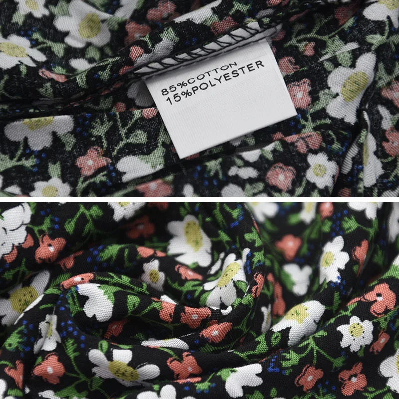 

Spring Floral Long Sleeve Dress Women Square Collar Print Slim Fashion Cotton Ruffles Black Ladies Dresses Elegant Vestidos 2021